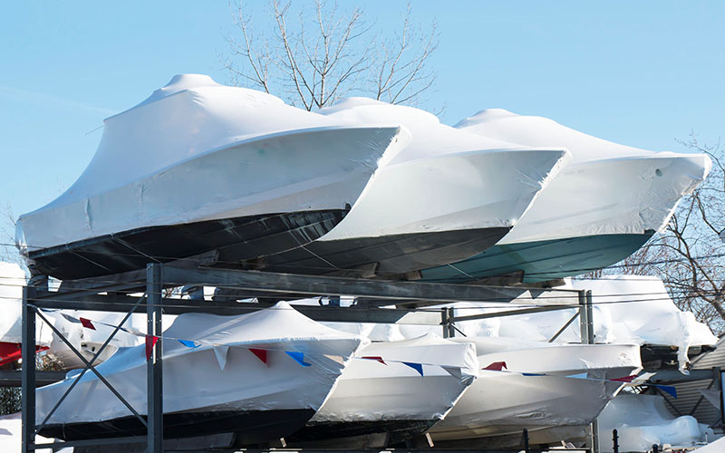 Outdoor Storage with Shrink Wrapping